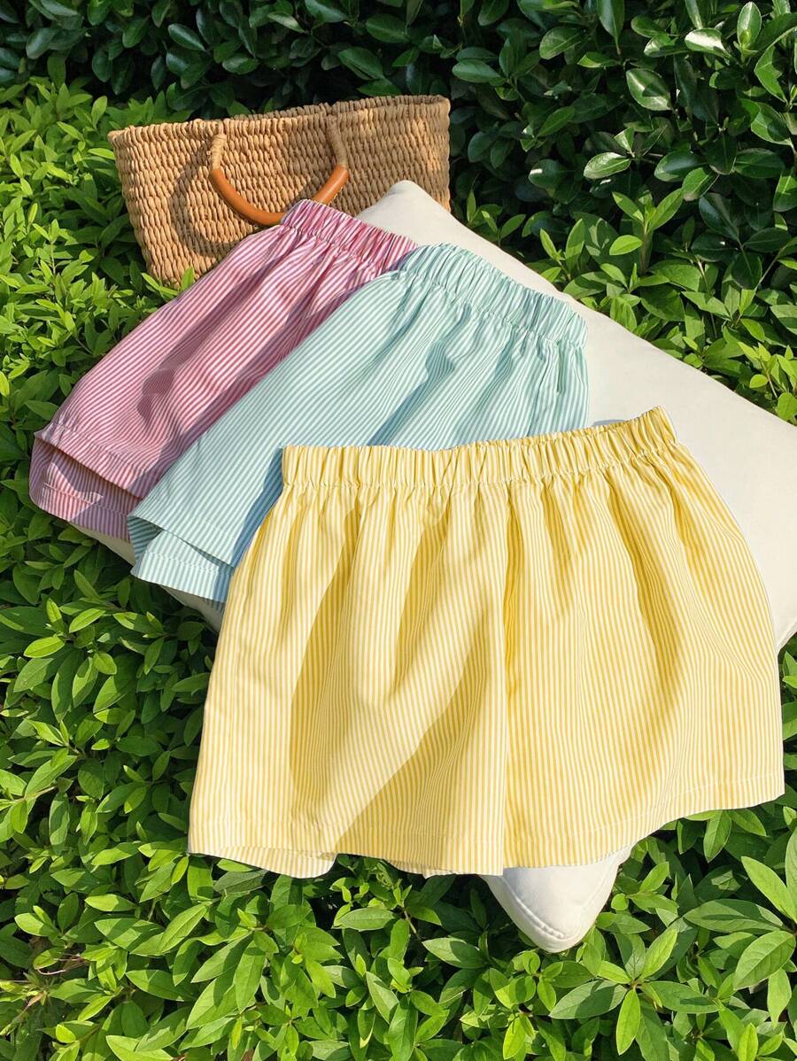 Comfortcana 多色条纹编织女士短裤套装 - 彩色 - 查看 1