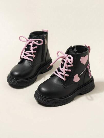 Botas de Couro Versáteis de Moda Infantil, Botas Estilo Cavaleiro Minimalistas, Calçado Casual