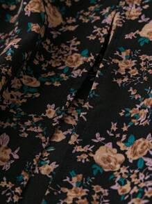 Franclia Plus Floral Print Skirt - Black - View 6