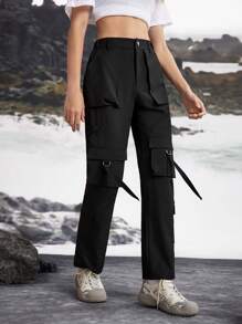 In My Nature Damen elegante Outdoor Lässig Hosen - Schwarz - Übersicht 9