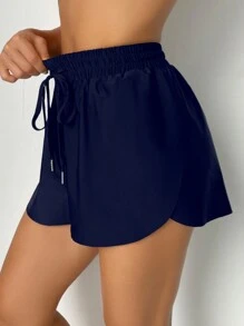 SHEIN Swim Pantaloni scurți de baie pentru femei, cu șnur în talie