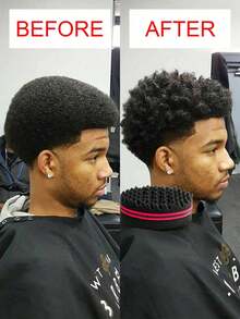 2 Pcs Small And Big Hole Hair Sponge, Wave Shaped Hair Brush, Hair Brush Sponge For Twist Dreads Locking Afro Curl Brush Barber,Curly Hair Sponge Wave Hairstyle Care Tool Hair Care Brush For Curls, Free Style Wave Hair Sponge Brush,Hair Care Tool,Men&Women - Multicolor - View 7