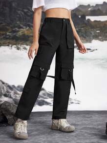In My Nature Damen elegante Outdoor Lässig Hosen - Schwarz - Übersicht 7