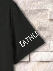 Manfinity Dauomo Nam Emoticon & Lá thư In Áo thun - màu đen - Xem 7