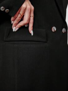 Calvaya بلايزر أسود مُنسوج رسمي للأحجام الكبيرة