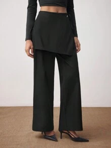 BizChic Women Casual Wrap-Style 2 In 1 Pants