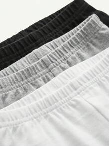 Cozy Pixies 3 件套女婴休闲纯色松紧腰紧身裤 - 黑與白 - 查看 8