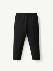 Cozy Pixies 3 件套女婴休闲纯色松紧腰紧身裤 - 黑與白 - 查看 3