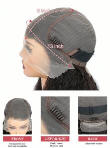 13x6 Kinky Recht Kanten Voorkant Menselijk haar Lijmloze pruiken 180% dichtheid Yaki Rechte Transparante Kanten Pruik Echt haar pruiken voor vrouwen Voorgeplukt Braziliaans Maagd haar Natuurlijke Kleur