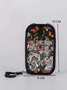 ROMWE Fairycore 1pc Retro Black Mushroom Floral 45ml PP Spray Bottle, Toner/Sanitizer Dispenser