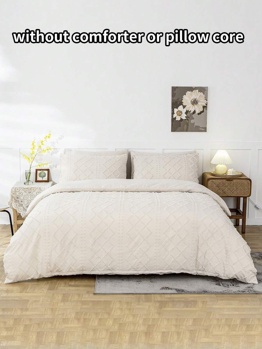 簇絨被套套裝不附帶內芯 - 米色 - 查看 1