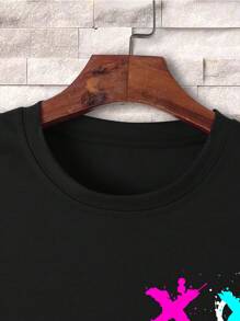 Manfinity Dauomo Nam Emoticon & Lá thư In Áo thun - màu đen - Xem 6