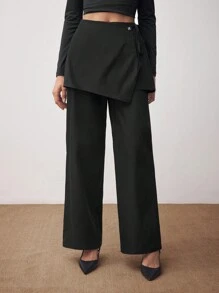BizChic Women Casual Wrap-Style 2 In 1 Pants