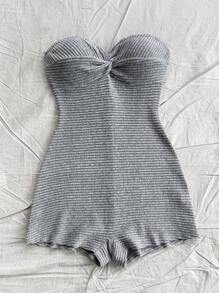 Soleia 性感休闲条纹抹胸连体裤 - 彩色 - 查看 6