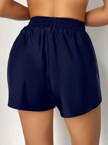 SHEIN Swim Pantaloni scurți de baie pentru femei, cu șnur în talie