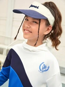 SHEIN Tween Girls Comfortable, Loose, Stretchy, Moisture-Wicking, Fashionable Sweatshirt For Workout And Running, Autumn Winter, Fall Winter, Back To School - Multicolor - View 3