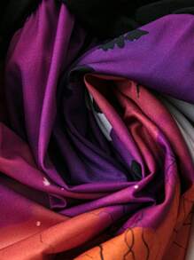 SHEIN Clasi Plus Size Women Halloween Printed Dress - Multicolor - View 4