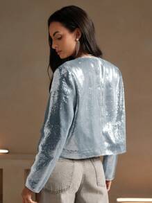 Anewsta 女士优雅闪亮派对鸡尾酒短夹克