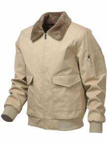 Manfinity Homme Jachetă casual cu mânecă lungă, cu guler cu rever, pentru bărbați