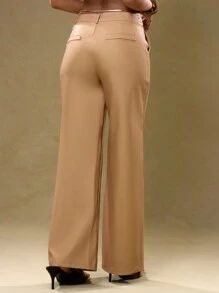 MUSERA Low Rise Tailored Trousers 90's Summer Sexy Chic Elegant - Apricot - View 2