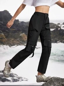 In My Nature Damen elegante Outdoor Lässig Hosen - Schwarz - Übersicht 8