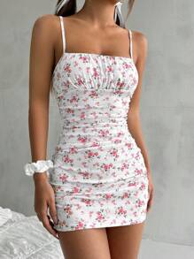 Muchica 女士 Ditsy 花卉吊带裙 - 紅色 - 查看 5