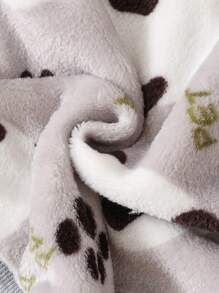 SHEIN 2 件套可爱熊猫图案长袖衬衫和裤子羊毛睡衣套装，适合男孩，秋冬季 - 彩色 - 查看 3