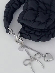 ROMWE Kawaii 1pc Fashionable Metal Heart Shaped Keyring, Unique Design Bag/Car Accessory - Multicolor - View 2