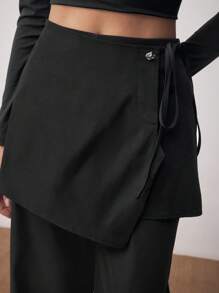 BizChic Women Casual Wrap-Style 2 In 1 Pants