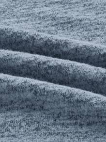 SHEIN Maternity Casual Ruched Slim Fit Long Sleeve T-Shirt, Spring & Autumn - Dusty Blue - View 10