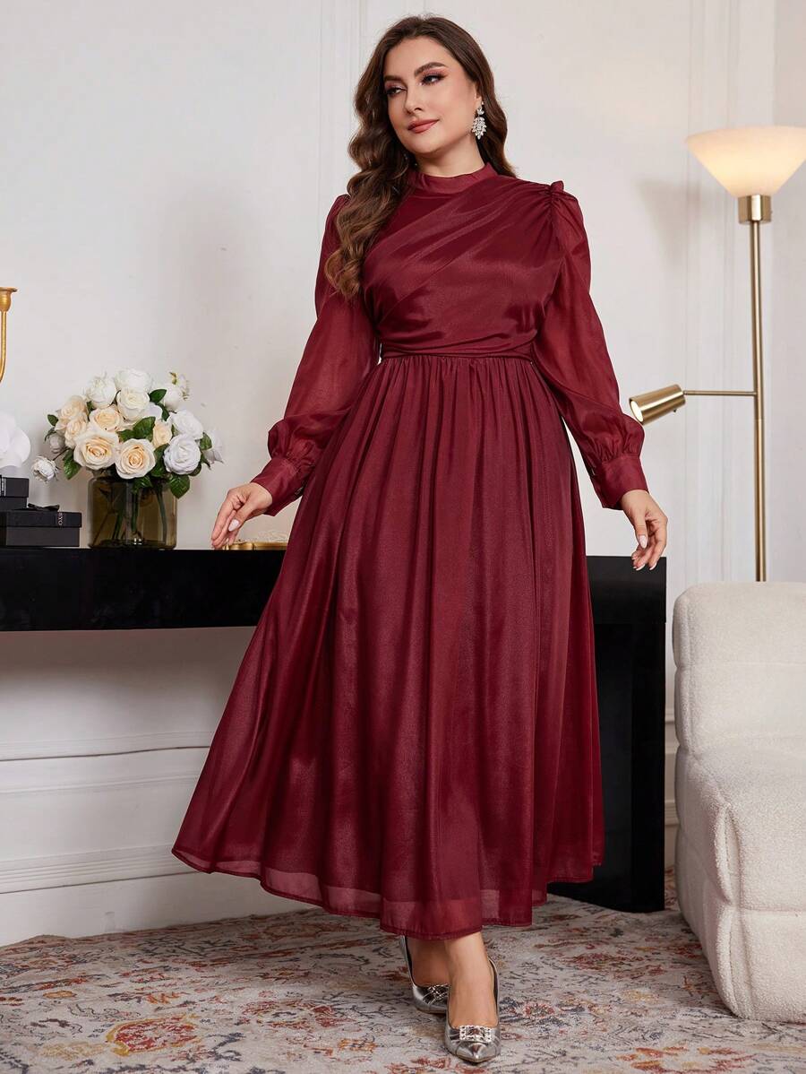 Allegra K Abito A Tubino Da Donna 2023 Con Scollo A V E Maniche Ad Aletta In Vita Rialzata, Per Lavoro E Affari, Nero , L - Foto 10