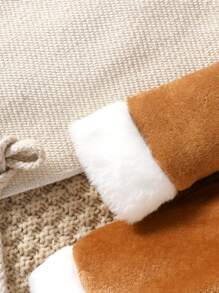 SHEIN Vintaside Kids 圣诞女宝宝服装，时尚可爱的驯鹿动物角色扮演服装，适合节日穿着