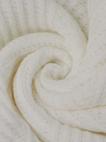 SHEIN LUNE Plus Size Spring Casual Solid Color Knit Cardigan, For Winter