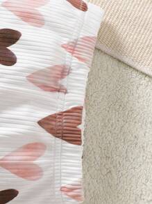 2pcs Baby Girl Casual Heart Print Long Sleeve Top And Pants Set, Spring Autumn - White - View 6