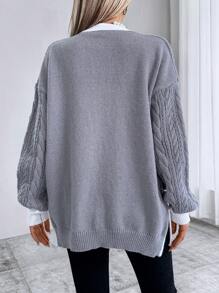 SHEIN LUNE Áo Cardigan Rộng Có Túi Cho Nữ - Nhiều màu - Xem 2