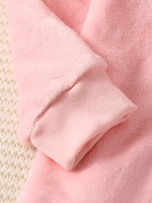 2 pièces/Set Pantalon casual à carreaux rose et blanc pour préadolescentes et Top à manches longues matelassé avec broderie à carreaux, vêtements d'intérieur confortables pour l'automne/l'hiver
