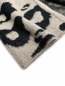 Women's Leopard Print Dropped Shoulder Long Sleeve Loose Casual Knit Cardigan - Multicolor - View 6