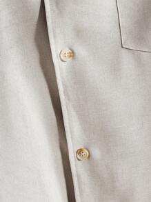 Manfinity VCAY 秋季男士宽松休闲落肩翻领夹克 - 杏色 - 查看 4