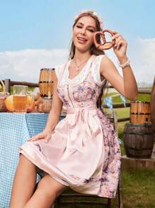 Chiquease 第24届啤酒节提花拼布印花女装 - 粉色 - 查看 6