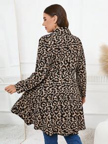 SHEIN Clasi 大码豹纹休闲西装外套优雅女士服装 - 彩色 - 查看 7