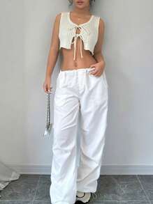 SHEIN Unity Sexy & Versatile Fashion Solid Color Women's Vest - White - View 5