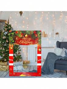 1 件 19*27 英寸圣诞快乐派对圣诞树印刷照相亭道具 - 圣诞节冬季假期新年装饰品 - 紅色 - 查看 5