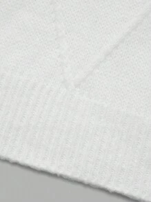 Maglione oversize con collo alto e chiusura lampo per ragazze adolescenti - Bianco - Visualizzare 6