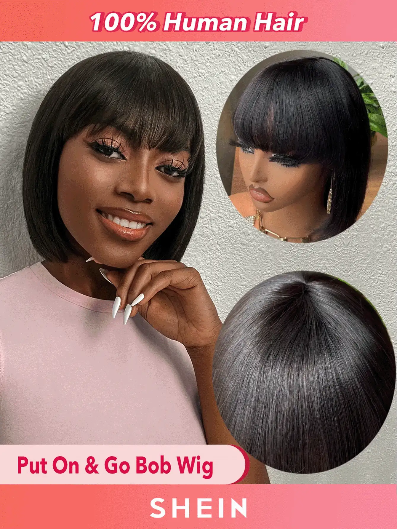 8-16 Inch Short Bob Natural Black Color Human Hair Wig With Bone Straight Bob Wig - SNatural - View 3