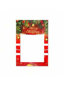 1 件 19*27 英寸圣诞快乐派对圣诞树印刷照相亭道具 - 圣诞节冬季假期新年装饰品 - 紅色 - 查看 3