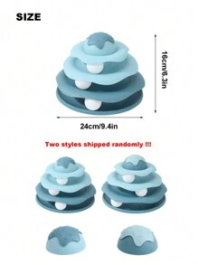 1pc Pet Cat Turntable Toy For Self-Entertainment And Relaxation Christmas For Holiday Gift Giving - Blue - View 5