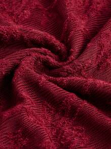 SHEIN MOD Váy dự tiệc cổ phồng và tua rua hình nấm, váy dài bó màu mơ, váy dài vừa phải mùa hè, váy gợi cảm, váy dạ hội, váy hẹn hò, váy màu mơ, váy thanh lịch, váy bồng bềnh, váy dạ hội - Màu Đỏ Sâu - Xem 4