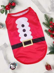 PETSIN 1pc Christmas Pet Vest With Red Ribbon Waistband - Multicolor - View 1