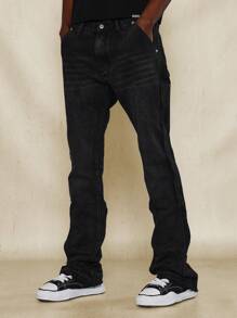 SUMWON Flare Fit Workwear Jean - Dark Grey - View 1