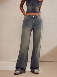 Forever 21 女士褪色蓝色洗水牛仔裤